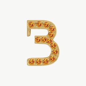 Yellow Gold, Orange Sapphire Number Bead - Image 16