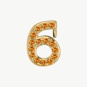 Yellow Gold, Orange Sapphire Number Bead - Image 19