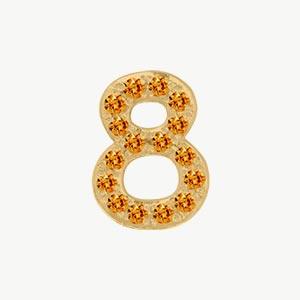 Yellow Gold, Orange Sapphire Number Bead - Image 21
