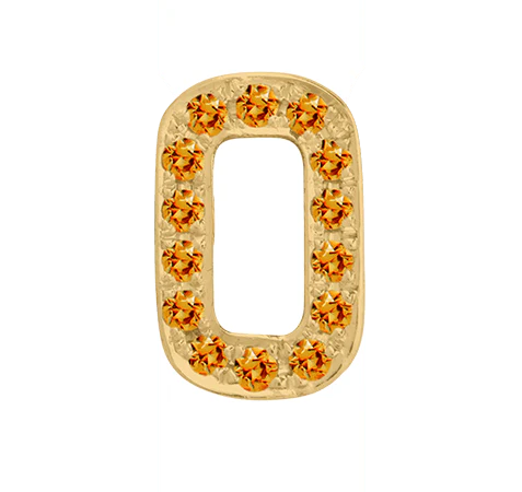 Yellow Gold, Orange Sapphire Number Bead - Image 3