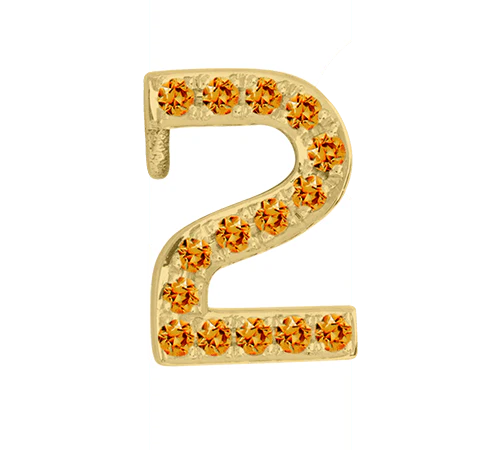 Yellow Gold, Orange Sapphire Number Bead - Image 5