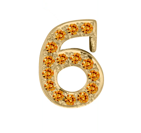 Yellow Gold, Orange Sapphire Number Bead - Image 9