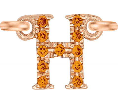 Rose Gold, Orange Sapphire Letter - Image 10