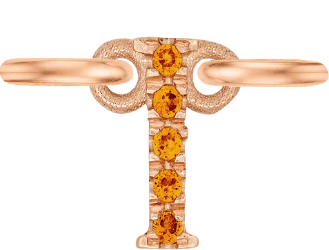 Rose Gold, Orange Sapphire Letter - Image 11