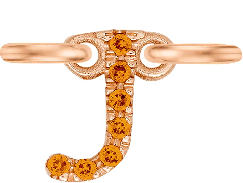 Rose Gold, Orange Sapphire Letter - Image 12