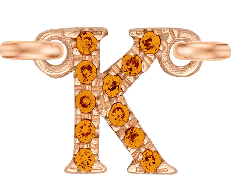 Rose Gold, Orange Sapphire Letter - Image 13