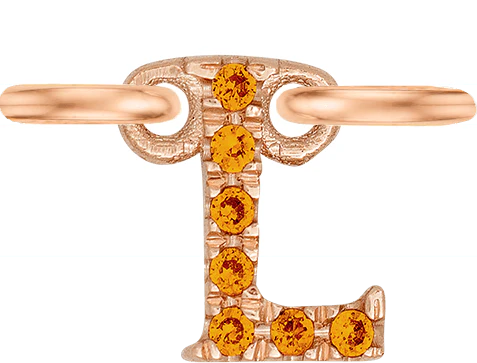 Rose Gold, Orange Sapphire Letter - Image 14