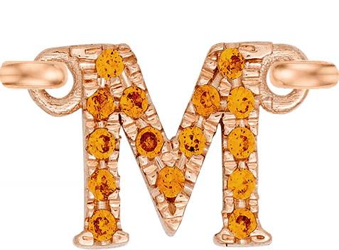 Rose Gold, Orange Sapphire Letter - Image 15