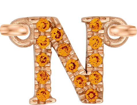 Rose Gold, Orange Sapphire Letter - Image 16