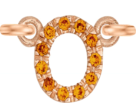 Rose Gold, Orange Sapphire Letter - Image 17