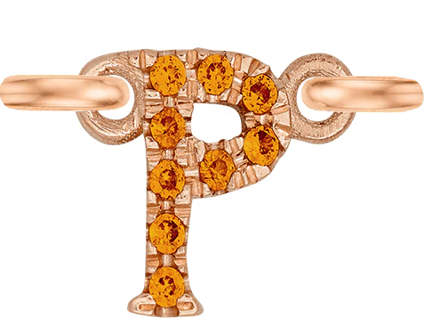 Rose Gold, Orange Sapphire Letter - Image 18