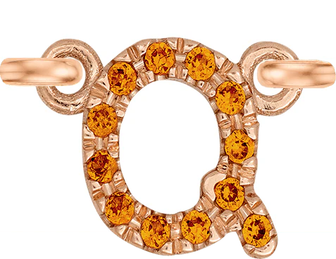 Rose Gold, Orange Sapphire Letter - Image 19