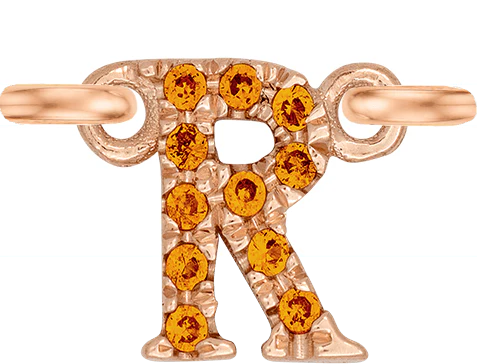 Rose Gold, Orange Sapphire Letter - Image 20