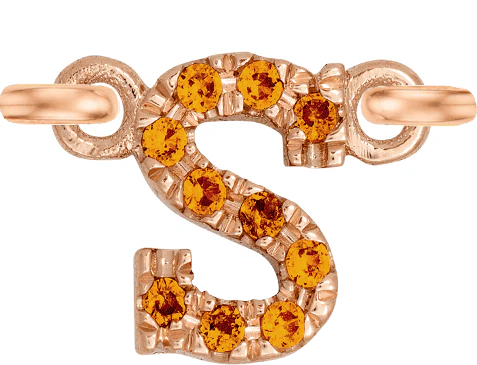 Rose Gold, Orange Sapphire Letter - Image 21