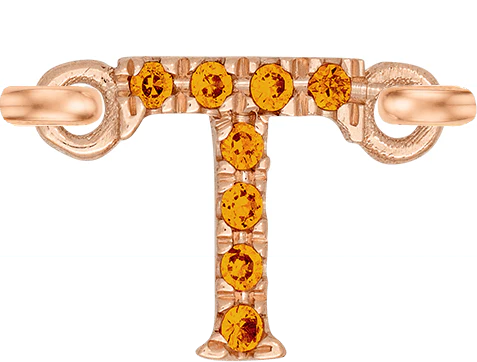 Rose Gold, Orange Sapphire Letter - Image 22