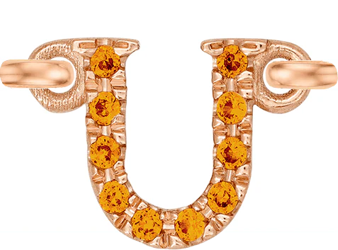 Rose Gold, Orange Sapphire Letter - Image 23