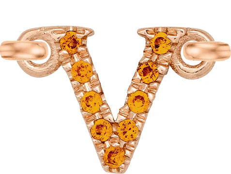 Rose Gold, Orange Sapphire Letter - Image 24