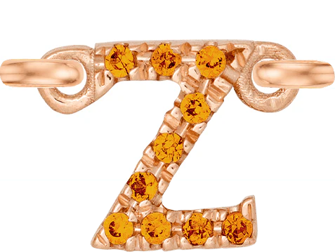 Rose Gold, Orange Sapphire Letter - Image 28
