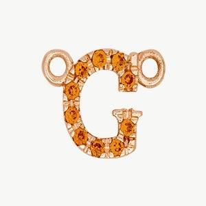 Rose Gold, Orange Sapphire Letter - Image 35