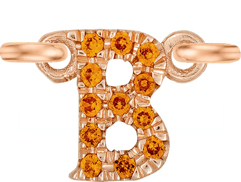 Rose Gold, Orange Sapphire Letter - Image 4