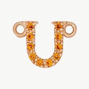 Rose Gold, Orange Sapphire Letter - Image 49