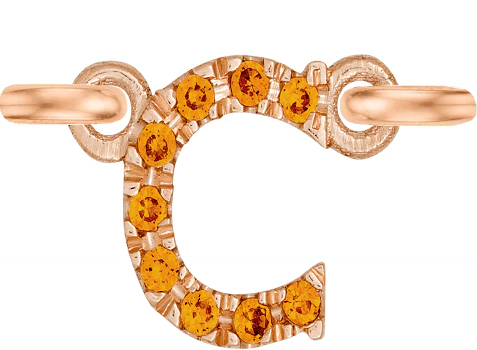 Rose Gold, Orange Sapphire Letter - Image 5
