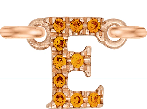 Rose Gold, Orange Sapphire Letter - Image 7