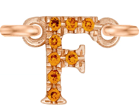 Rose Gold, Orange Sapphire Letter - Image 8