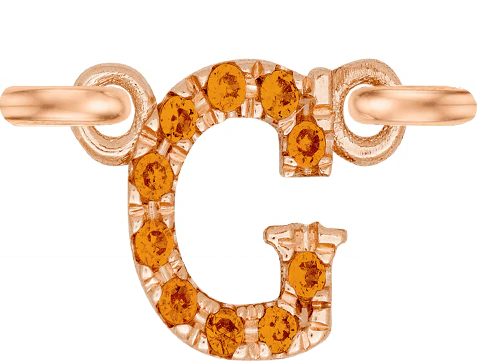 Rose Gold, Orange Sapphire Letter - Image 9