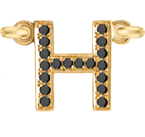 Yellow Gold, Black Diamond Letter - Image 10