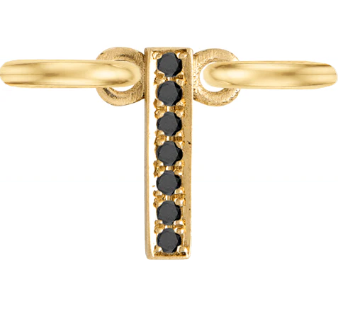 Yellow Gold, Black Diamond Letter - Image 11