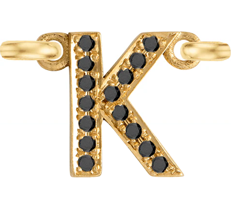 Yellow Gold, Black Diamond Letter - Image 13