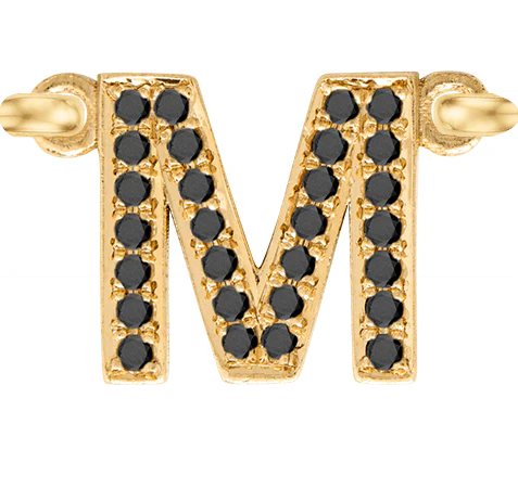 Yellow Gold, Black Diamond Letter - Image 15