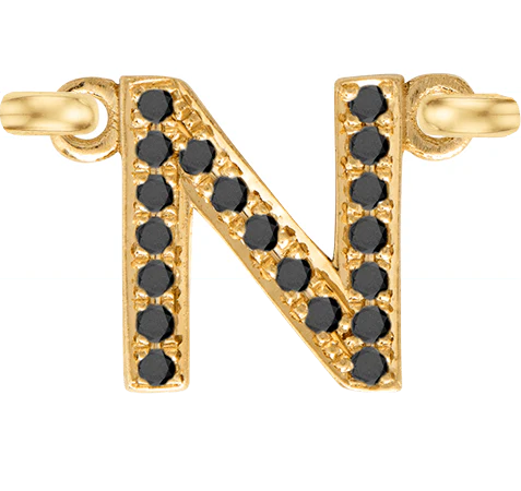 Yellow Gold, Black Diamond Letter - Image 16