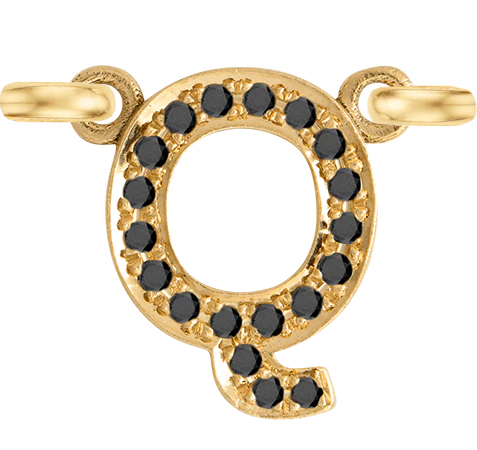 Yellow Gold, Black Diamond Letter - Image 19