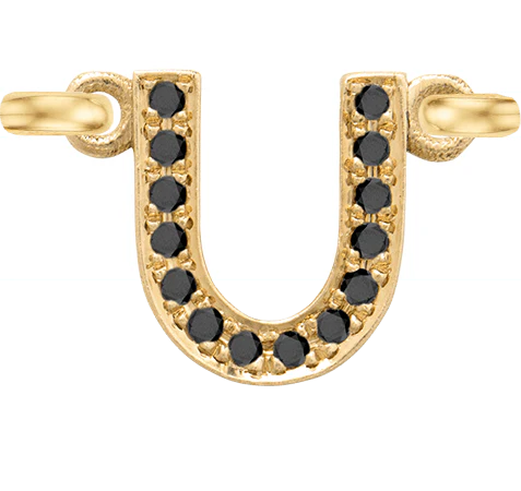 Yellow Gold, Black Diamond Letter - Image 23