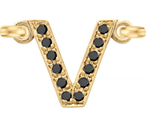 Yellow Gold, Black Diamond Letter - Image 24