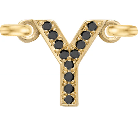 Yellow Gold, Black Diamond Letter - Image 27