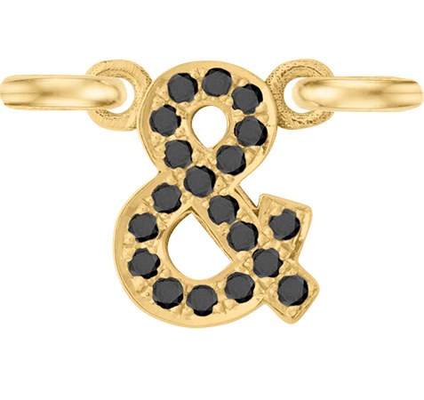 Yellow Gold, Black Diamond Letter - Image 29