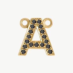 Yellow Gold, Black Diamond Letter - Image 30