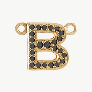 Yellow Gold, Black Diamond Letter - Image 31