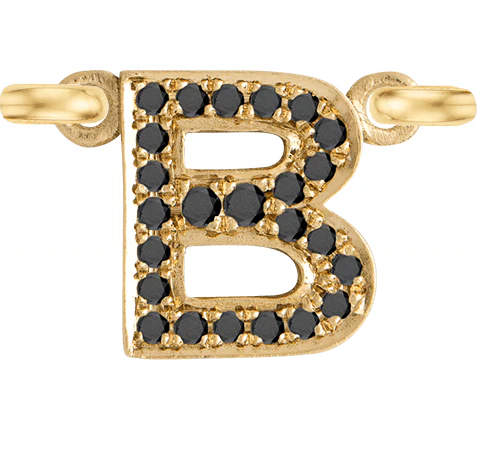 Yellow Gold, Black Diamond Letter - Image 4