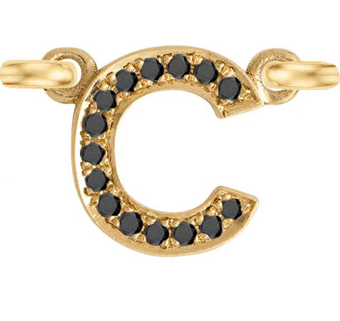 Yellow Gold, Black Diamond Letter - Image 5