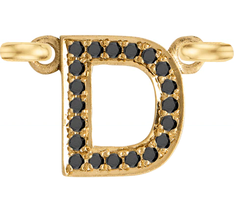 Yellow Gold, Black Diamond Letter - Image 6
