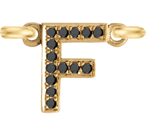 Yellow Gold, Black Diamond Letter - Image 8