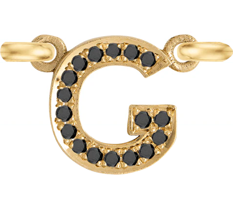 Yellow Gold, Black Diamond Letter - Image 9