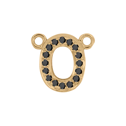 Black Diamond + 14k Yellow Gold Letter Charm - Image 11