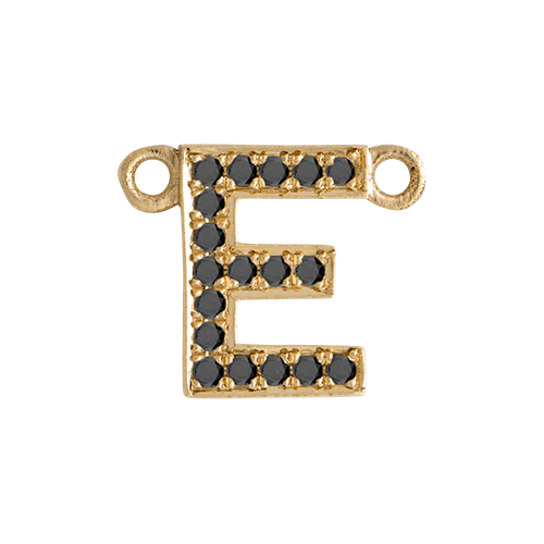 Black Diamond + 14k Yellow Gold Letter Charm - Image 16