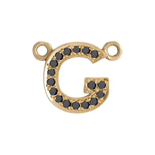 Black Diamond + 14k Yellow Gold Letter Charm - Image 18