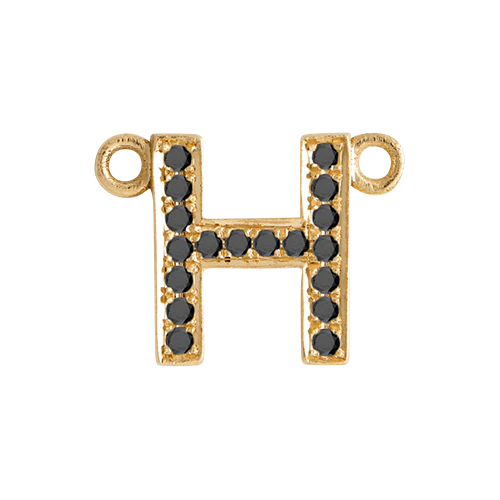 Black Diamond + 14k Yellow Gold Letter Charm - Image 19